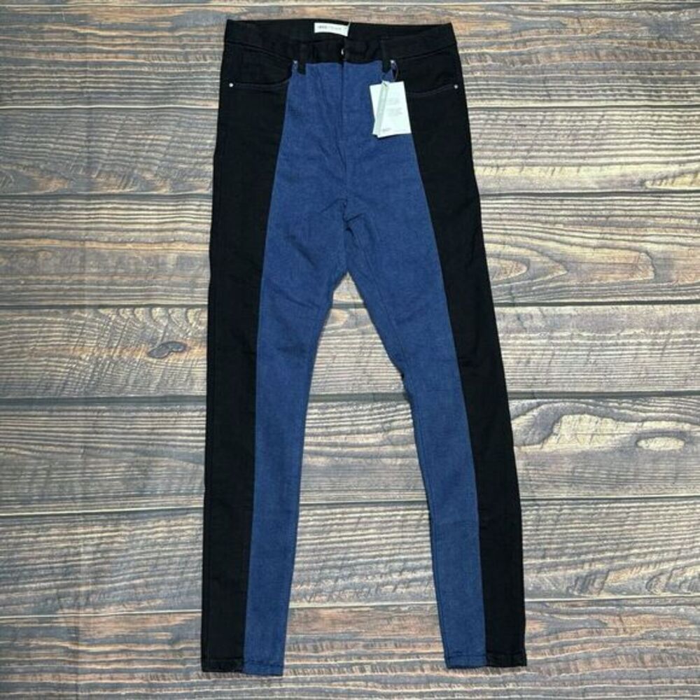 ASOS Denim Black Blue Two Tone‎ Jeans Size 32x32 NEW NWT Stretch Skinny Ankle